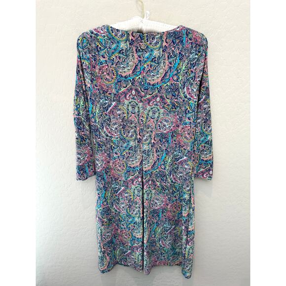 TOMMY HILFIGER | Multicolor Paisley Stretch Shift Dress NWT | Size 4 - Picture 5 of 7